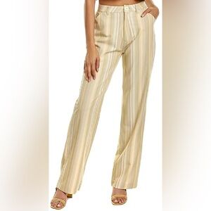 NWT Danielle Bernstein WeWoreWhat Yellow/Green Striped Pants